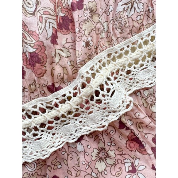 INTIMATELY FREE PEOPLE Watching Waves Pink Floral Cotton Voile Romper, Size S - Picture 10 of 16